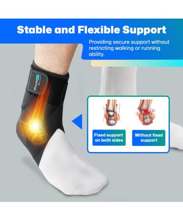 Ankle Brace for Men & Women - Adjustable Support for Sprained Ankle Recovery | Detachable Metal Springs | Stabilizer for Running Basketball & Volleyball - Buy Online on GoSupps.com