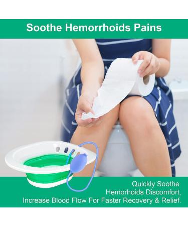 Sitz Bath for Hemorrhoids & Postpartum Care - Collapsible, Easy to Store Over The Seat Solution for Perineal Care | Treat Postpartum Wounds & Hemorrhoids Discreetly - Buy Online on GoSupps.com