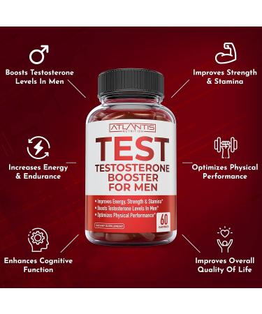 Men's Testosterone Booster Gummies - Energy & Performance Enhancement with Tribulus  Horny Goat Weed  Saw Palmetto  Maca Root - 60 Gummies - Buy Online on GoSupps.com