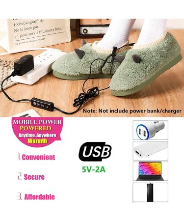 Buy USB Electric Foot Warmers - Plush Winter Slippers for Men (Gray 44-45 Light Green 42-43) | Cozy Heat & Comfort - Buy Online on GoSupps.com