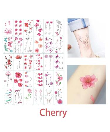 Gireatick 120pcs Temporary Tattoos Butterfly Flower Stickers for Body Art - Colorful Watercolor Rose Peony Peach Blossoms Fake Tattoos for Women - Buy Online on GoSupps.com