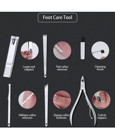 20-Piece Stainless Steel Manicure & Pedicure Kit with Travel Case - Buy Online on GoSupps.com