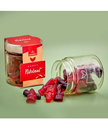  naschlabor Happy Nicolas Round Glass Jar 120g St Nicholas Gift Chocolate Substitute Christmas Gift Delicious Fruit Candy - Buy Online on GoSupps.com