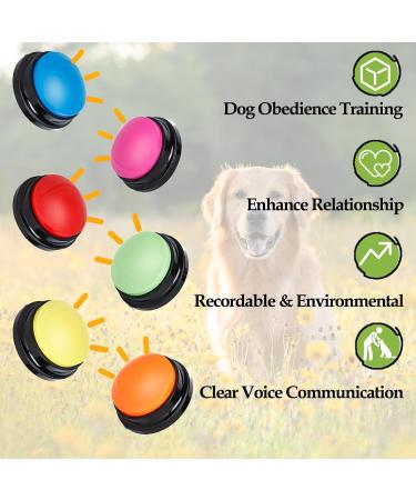 MEMOEVER 6 PCS Dog Buttons Talk Training Recordable Training Buttons for Communication Pet Training Train Your Dog To Press Buttons Funny Gift for Dog - Buy Online on GoSupps.com