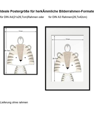 Marveligts 6 Set DIN A4 Posters | Children s Room Wall Art | Baby Room Decor | Grey Posters for Young Girls (Unframed) - A4 Size 21x29.7cm - Buy Online on GoSupps.com