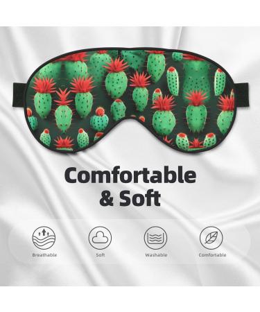 Many Small Cactus Art Print Unisex Eye Mask | Soft Comfortable & Light-Blocking | Perfect for Sleep - Buy Online on GoSupps.com