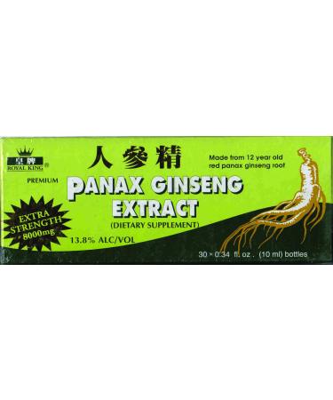GINSENG PRODUCTS Panax Ginseng with Alcohol 8000 mg 30 Vial 0.02 Pound