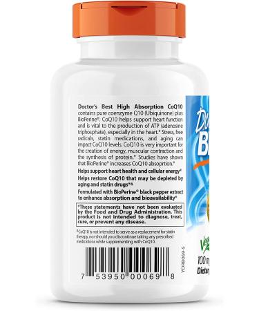 Doctor's Best High Absorption CoQ10 100mg with BioPerine - 60 Veggie Caps for Optimal Heart Health - Buy Online on GoSupps.com