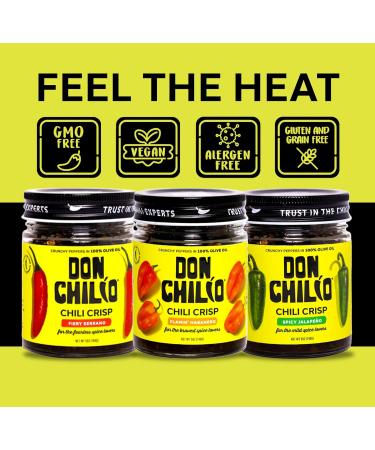 Don Chilio Chile Crisp - Crunchy Sliced Jalapenos in Hot Seasoned Oil - Mild Flavor- 0 Carb Keto Friendly - Versatile Topping, Sauce, or Salsa Alternative - Buy Online on GoSupps.com