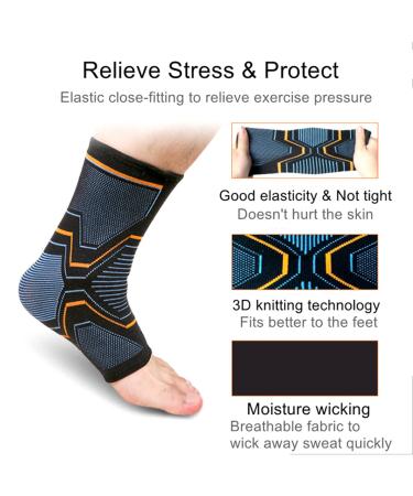 Buy Copper Infused Ankle Braces - Compression Sleeves for Sports Protection & Fasciitis Relief - Unisex Medium Size - Buy Online on GoSupps.com