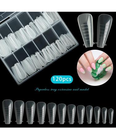 VNJAOI 120 POLL POLY BREATING GEL - Dual Nail Shapes & Skala Builder Coffin Nails for Gel Manicure | Nail Art Design Salon & DIY at Home | Ballet Dual Nail Forms Set Mold-8 - Buy Online on GoSupps.com