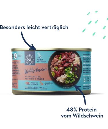 Pets Deli Wild Boar Wet Dog Food 6x200g - Gluten & Sugar-Free with Rice Celery Beetroot & Oregano | Premium Quality - Buy Online on GoSupps.com