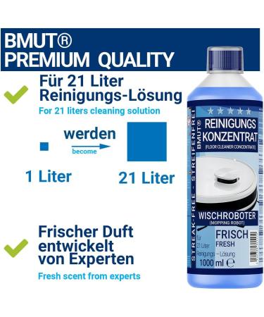6x 1000ml Wiping Robot Cleaning Agent Concentrate | Extra Fresh Fragrance | Strip-Free & Foam Arm + Dosing Cup | 6L Soil Cleaner for Effective Cleaning | International Shipping Available - Buy Online on GoSupps.com