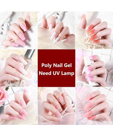 Nail Extension Gel 15ml Poly Builder Coffee - Nude Pink Nail Enhancement for French Manicure - Buy Online on GoSupps.com