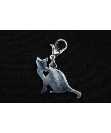 Handmade Miniblings Cat Hangover Heart Charm | Stainless Steel Jewelry for Cat Lovers | Silver-Plated Pendant & Bracelet - Buy Online on GoSupps.com