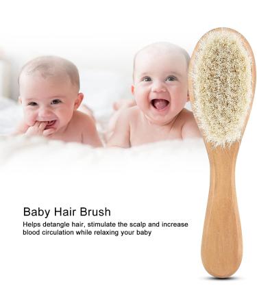 LIYJTK Baby Head Brush - Soft Natural Goat Hair Comb for Newborns and Toddlers - Buy Online on GoSupps.com