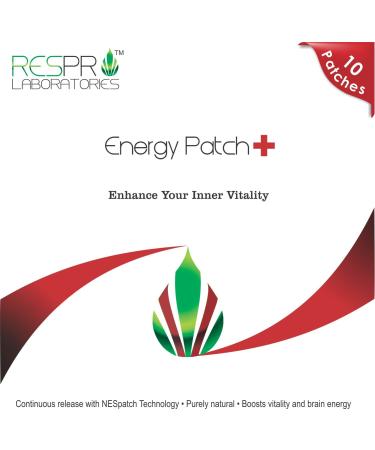 Natural Guarana and CoQ10 Energy Patch Plus Continuous Release 10 Patches