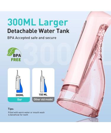 COSLUS Water Teeth Flosser: 300ML Electric Water Tooth Floss Cordless Jet Flossers for Teeth Cleaning IPX7 Waterproof Rechargeable Portable Travel Floss Light-Pink Absolute Cherry Pink - Buy Online on GoSupps.com