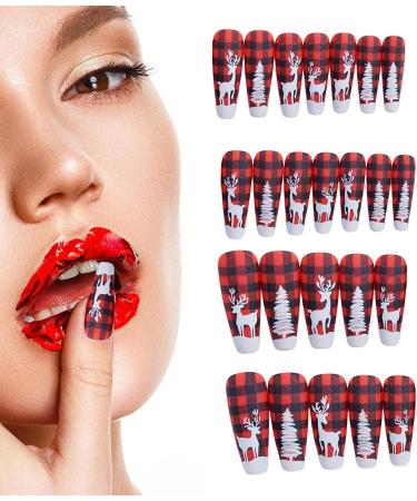 Press on Nails Long Press on Nails with Spider Web Pattern - Halloween False Nails Various Sizes for Ball Wedding Home Pochy Scottish Deer - Buy Online on GoSupps.com