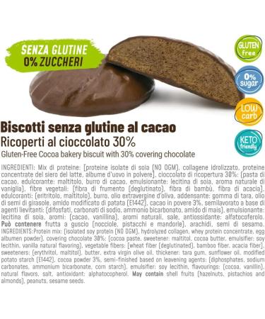  SOKETO Ceto GLUTEN FREE COCOA Cookies "SOKETO" (4x40 gr) Covered Chocolate 0% sugars for keto diet and low carb - Buy Online on GoSupps.com