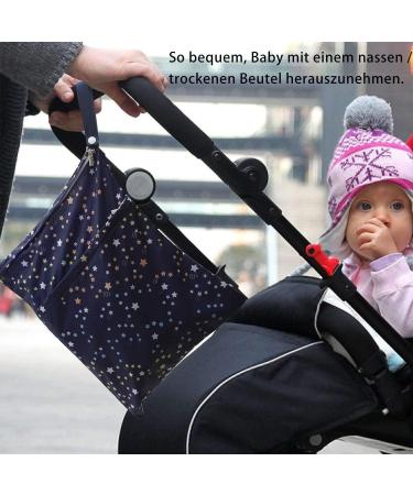 4 Pack Waterproof Wet Bag for Diapers - Geometric Lemon Stars - Perfect for Kindergarten & Daycare | Eco-Friendly Laundry Solution - Buy Online on GoSupps.com