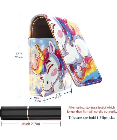 Travel Lipstick Organizer Case | Portable Makeup Bag with Mirror | Cloud Rainbow Unicorn Design | Shop Internationally - Buy Online on GoSupps.com