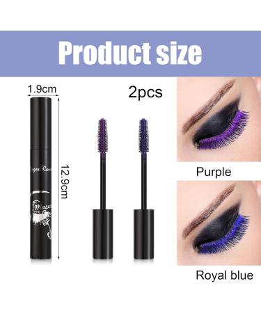 JCUGSBS 2Pcs Blue Purple 5D Telescopic Mascara for Eyelashes Waterproof Wearresistant Long Lasting Colored Mascara Voluminous Curling NonClumping Mascara False - Buy Online on GoSupps.com