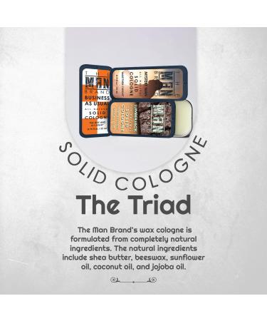 Solid Cologne Sample Set - Mens Sample Cologne Pack - Mens fragrance Sampler Set - Mens Travel Size Cologne Sampler Set (The Triad - 3 Pack - 0.75 oz each) - Buy Online on GoSupps.com