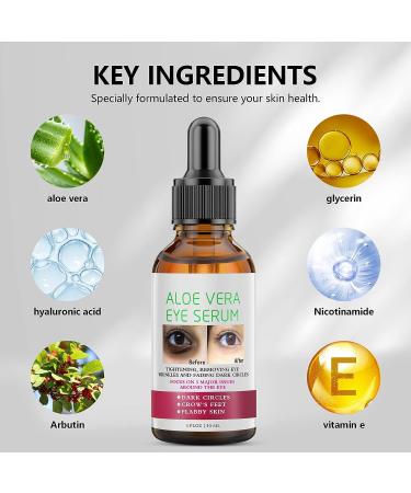 Aloe Vera Anti Aging Eye Serum | Dark Circle & Puffiness Treatment for Women - Buy Online on GoSupps.com