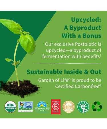 Garden of Life Immune Support Probiotics with Prebiotics, Postbiotics, D3 & Zinc - Organic Vegan Fiber - 30 Day Supply - Buy Online on GoSupps.com