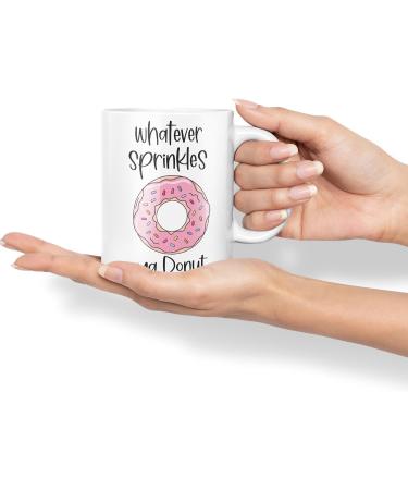 Vixar Whatever Sprinkles ya Donut Sarcastic Joke Ceramic Coloured Mug Cup for Tea Coffee Hot Brew Gift 330ml 11 OZ Gift (White) - Buy Online on GoSupps.com