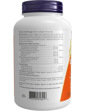 NOW Supplements Super Omega 3-6-9 1 200mg Softgels 180 Count Unflavored 180 count (Pack of 1) - Buy Online on GoSupps.com