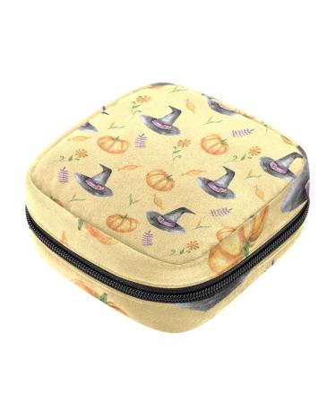 Halloween Pattern Menstrual Cup Pouch Menstrual Pad Bag Feminine Menstruation Bags Portable Sanitary Napkin Pads Storage Bags Color 1