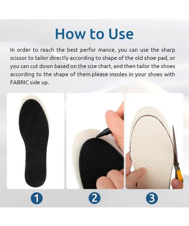 Barefoot Shoe Insoles - Breathable Latex Foam Inserts for Men 4-10 Women 5-11 (6 Pairs White) - Washable & Cuttable Replacement Insoles - Buy Online on GoSupps.com