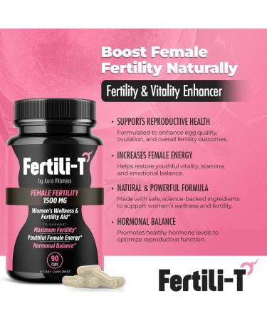 Fertili-t Female (90 Caps) Natural Fertility Support, Hormonal Balance & Prenatal Vitamins for Women, Conception Support, Natural Fertility Supplement with Aguaje & Red Maca (30-Day Supply) (1) - Buy Online on GoSupps.com