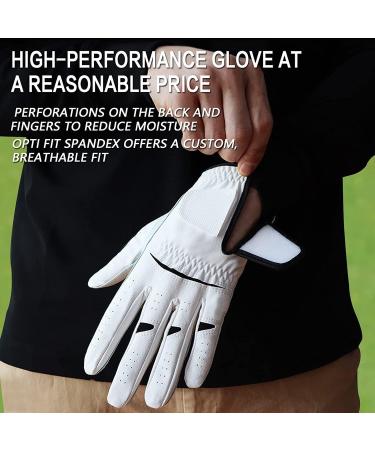 Lovmead Men's Leather Golf Gloves - Left Hand All-Weather Cabretta Comfortable Fit S-XL - Buy Online on GoSupps.com