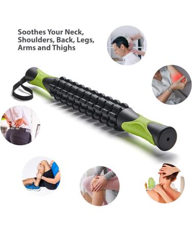 Sportneer Muscle Roller Massage Stick for Athletes - Deep Tissue Body Massager for Sore Muscle Pain Relief - Calf & Leg Massager for Recovery & Cramping - Soothing Black Stick - Buy Online on GoSupps.com