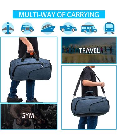 Kuston Sports Gym Bag with Shoes Compartment & Wet Pocket - Blue | Duffel Bag for Men and Women - Buy Online on GoSupps.com