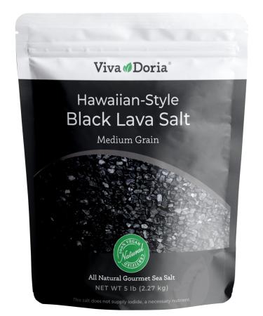 Viva Doria Hawaiian Black Lava Sea Salt Medium Grain 5 lb (2276 g) - Buy Online on GoSupps.com