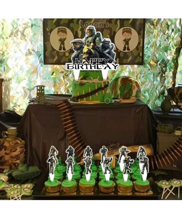 37pcs The Master Chief Cake Decorations with 1pcs The Master Chief Cake Topper 36pcs Cute Cupcake Toppers for Birthday Party Decorations - Buy Online on GoSupps.com