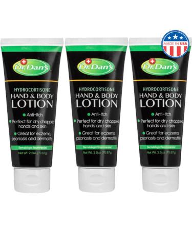 Dr. Dan's Hydrocortisone Hand and Body Lotion- 3 Pack- Anti Itch Lotion for Men and Women