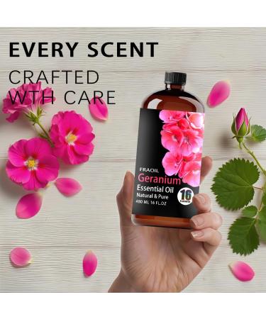 Geranium Essential Oil 16 Fl Oz and Peach Essential Oil 16 Fl Oz for Diffuser Humidifier Yoga Cleaning DIY Candle Soap Making Perfume Gift for Essential Oils - Buy Online on GoSupps.com