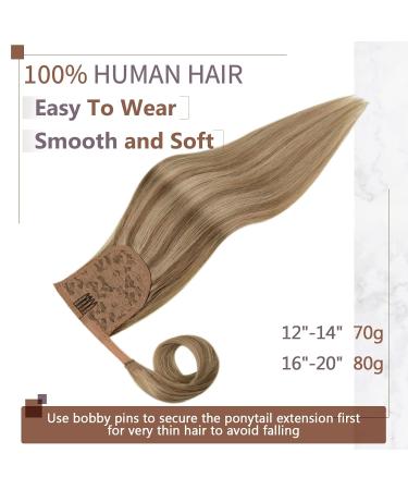 Runature 45cm Real Hair Braid Extensions - Blonde Highlight Ponytail 80g Human Hair #10P16 - Buy Online on GoSupps.com