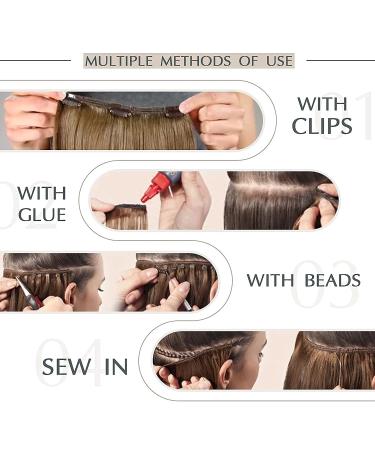 Runatur Extensions: Real Hair 30cm Short Human Hair - Ash Brown & Platinum Blonde for Sewing - Buy Online on GoSupps.com