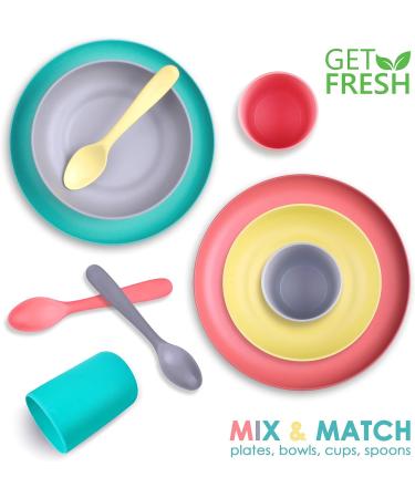 GET FRESH Bamboo Kids Cups Set - 4-pack Colorful Reusable Bamboo Cups for Toddlers and Adults | Eco-Friendly Bamboo Fiber Drinking Cups for Children - Kids Dinnerware Set - Buy Online on GoSupps.com