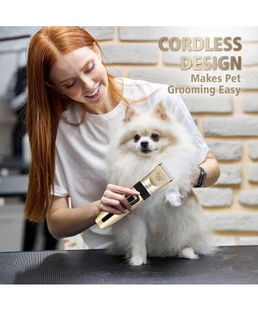 Pet Shaver Dog Clippers Grooming Kit 4 Guiding Combs Professional Dog Trimmer Pet Shaver for cats Low Noise Rechargeable Cordless Pet Shaver for Cats Dogs Horses & Other Hairy Animals - Buy Online on GoSupps.com