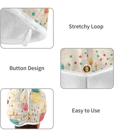 Super Absorbent Birthday Cakes Hair Towel 2 Pack - Quick Dry Hair Turbans for Women & Girls - Buy Online on GoSupps.com