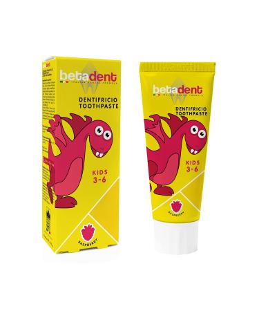 Betaent dentifricio kids for children 3-6 years of taste raspberry anti-plaque and anti-caries balanced dosage of fluor salts in a concentration of 430 ppm f-75 ml