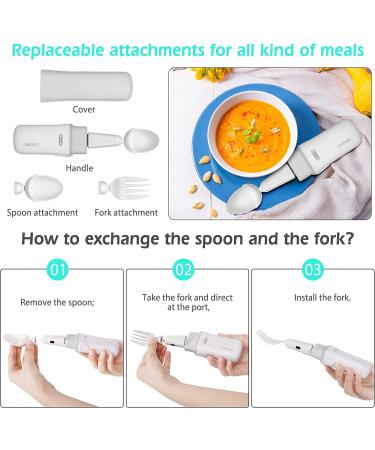 GYENNO Parkinson Spoon for Hand Tremors - White (3.9 x 1 x 1.2 inches) - Buy Online on GoSupps.com