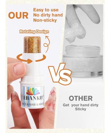  EBANKU EBANKU Glitter for Body and Face - Glitter Gel for Face Body Hair Eyes Lips Glitter Face Paint - Mermaid Accent - Buy Online on GoSupps.com